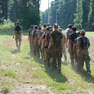 Recruits marching